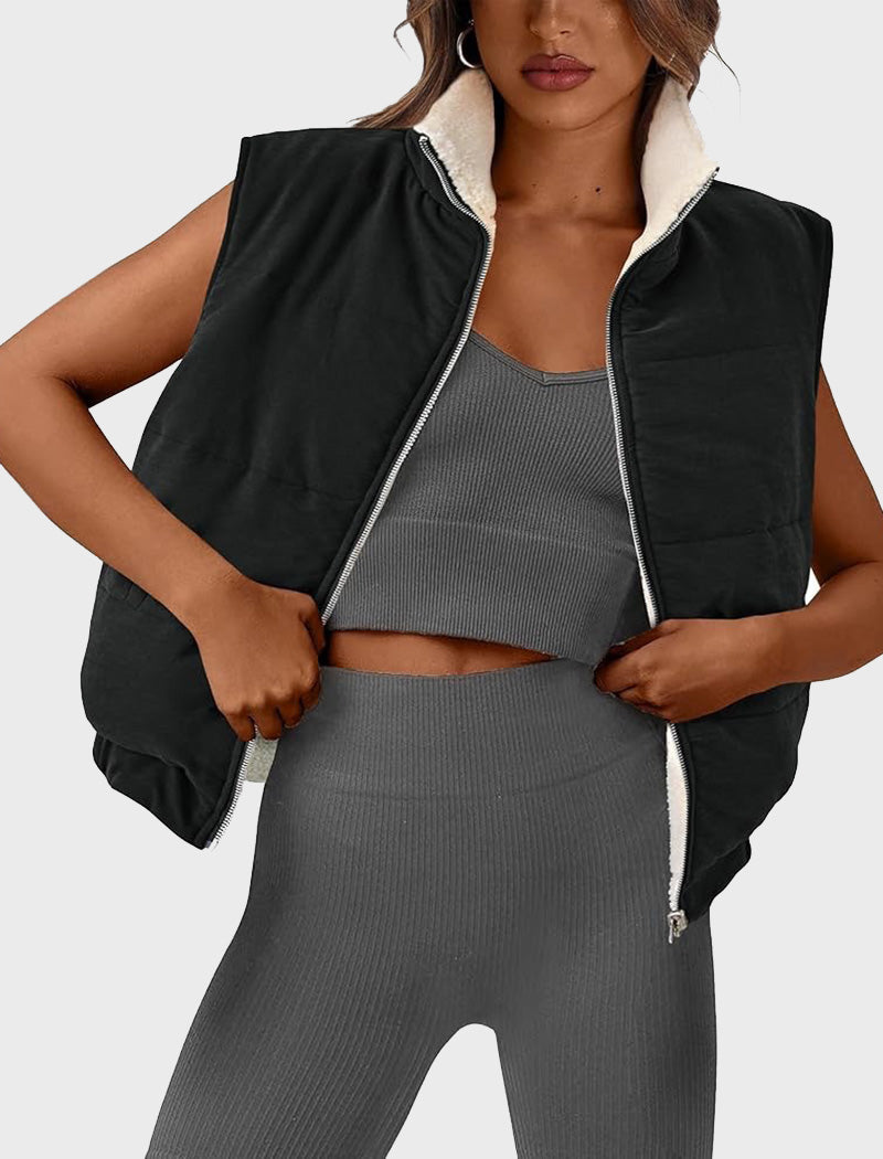 Reversible Zip-Up Quilted Vest