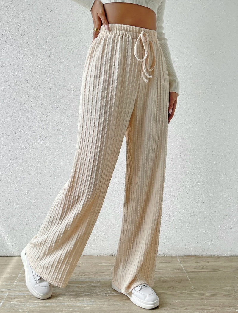 Wide-Leg Drawstring Pants
