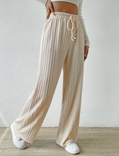 Wide-Leg Drawstring Pants