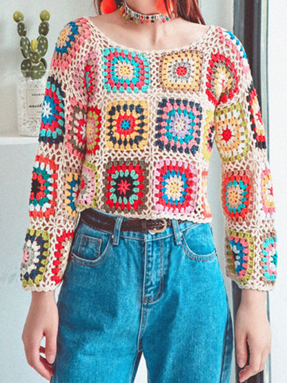 Colorblock Crochet Top