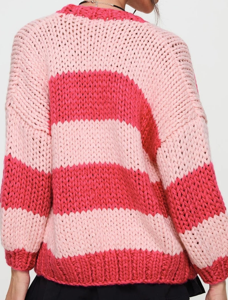 Open-Front Chunky Knit Cardigan