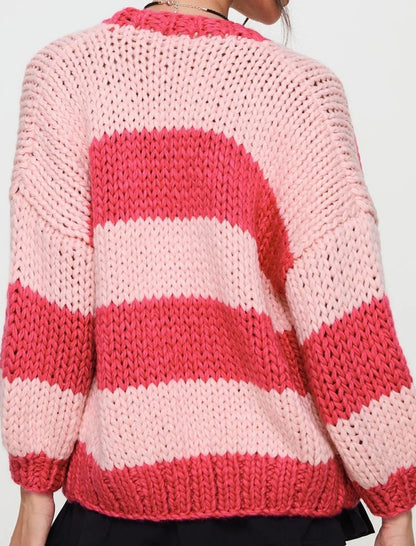 Open-Front Chunky Knit Cardigan