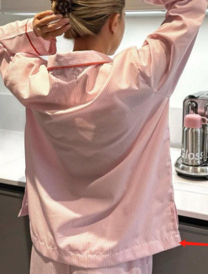 Striped Long Sleeve Pajama Set