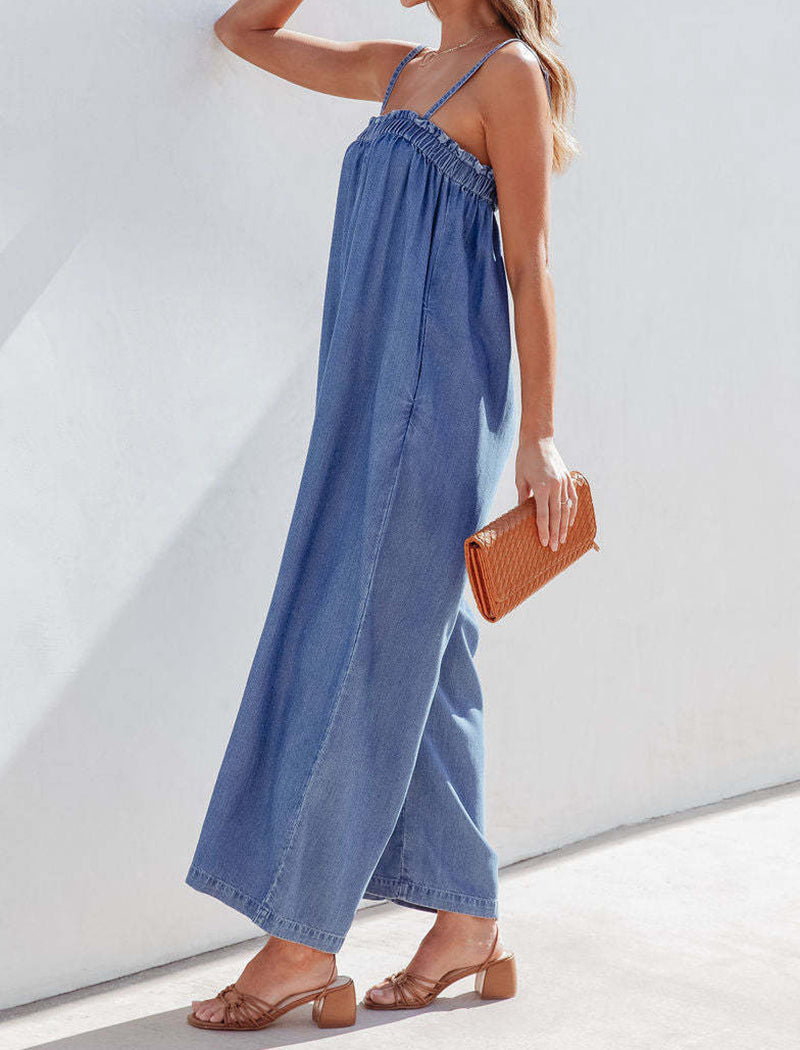 Sleeveless Wide-leg Cropped Jumpsuit