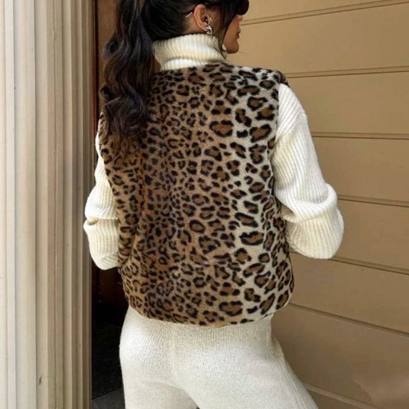 Leopard-Print Statement Vest