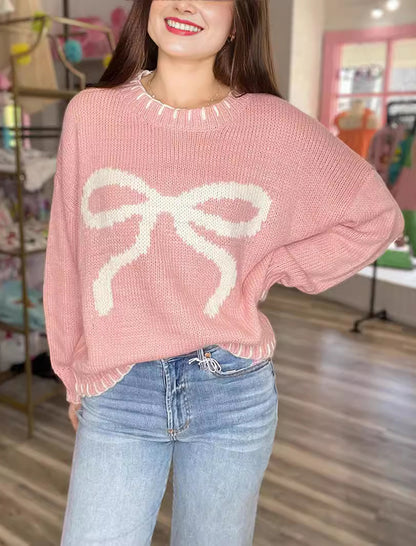 Bow Graphic Knit Sweater