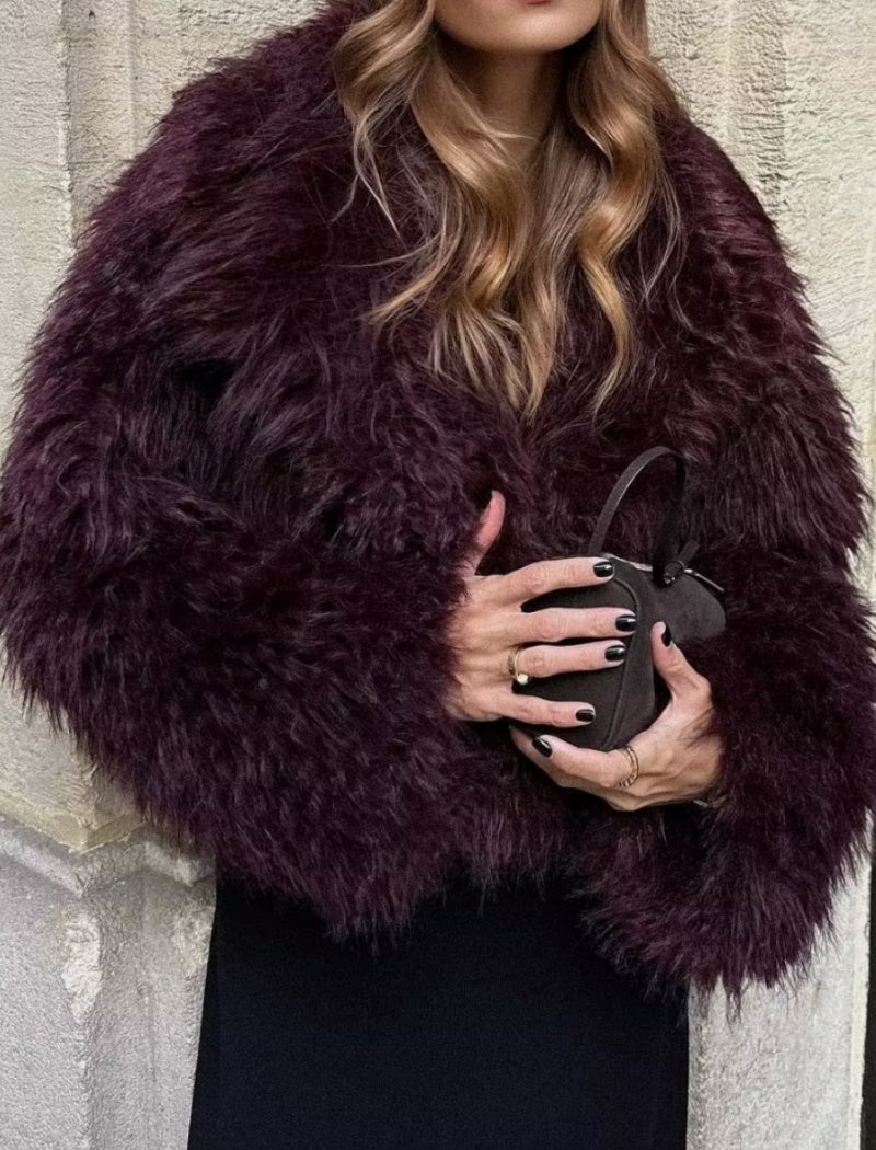 Cropped Faux Fur Jacket