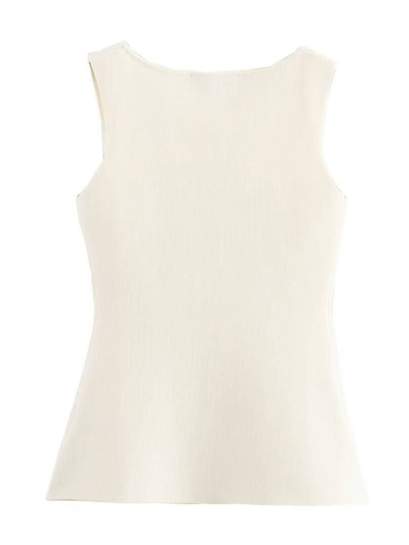 Sleeveless Button-Up Vest