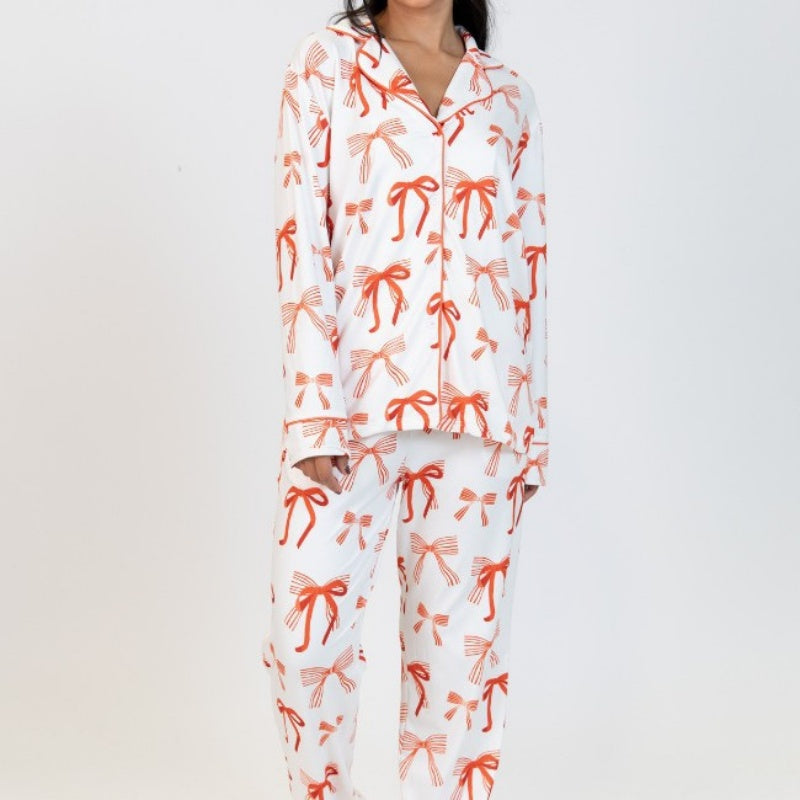Butterfly Print Long Sleeve Pajama Set