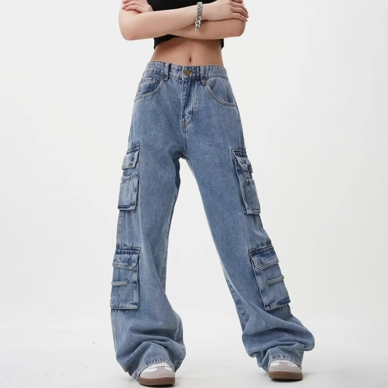 Wide-Leg Cargo Jeans