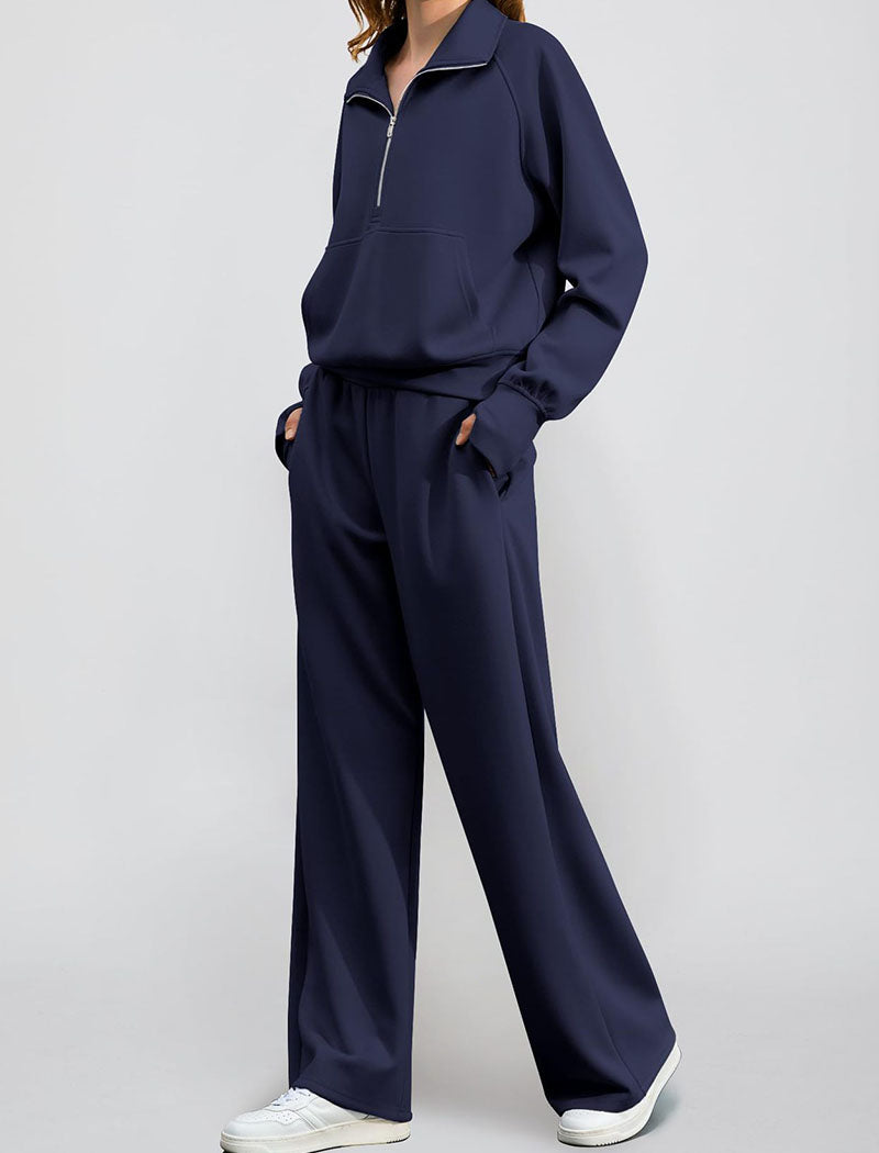 High Neck Zip-Up Lounge Set