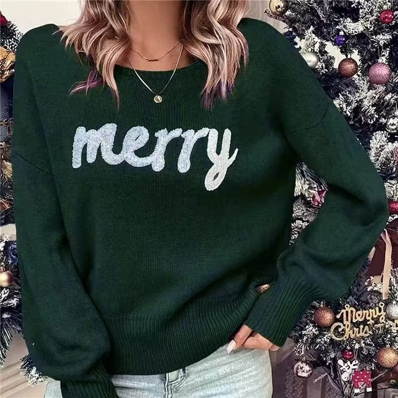 Christmas Round Neck Long Sleeve Sweater