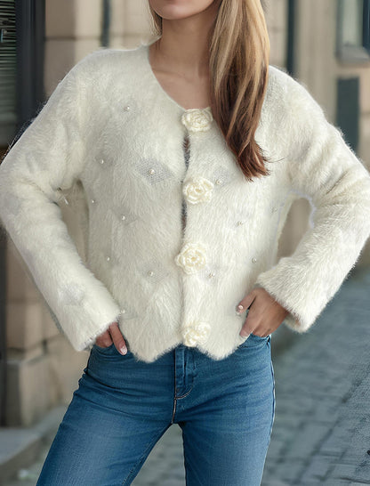 Mohair Open Front Cardigan