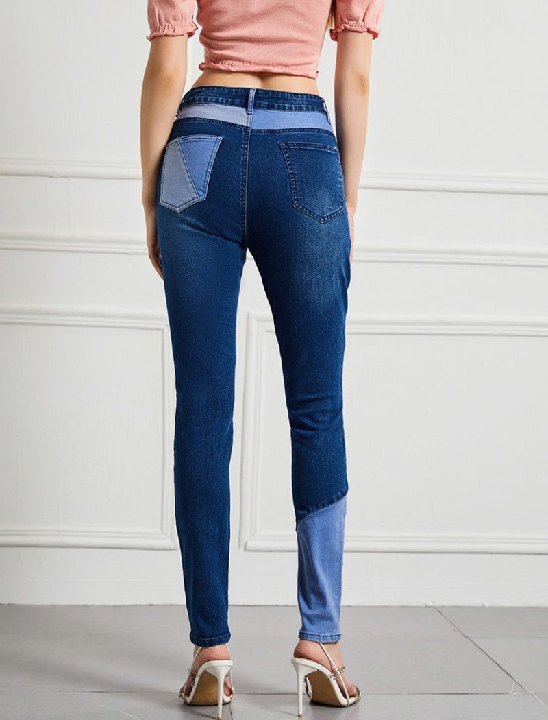 Slim High-Waisted Stretch Denim Pants