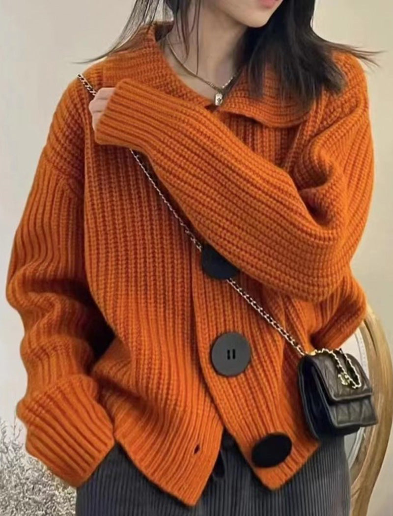 Chunky Knit Button-Up Cardigan