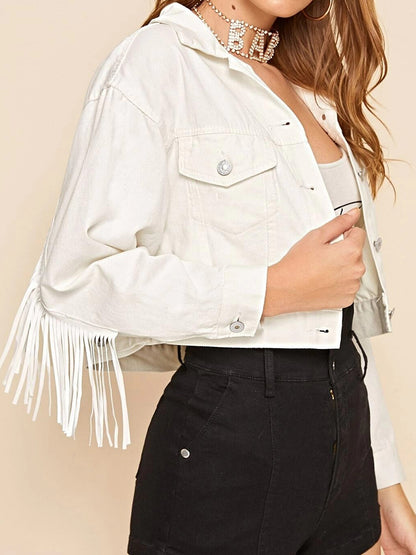 Fringe Hem Crop Jacket