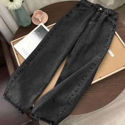 High-Waisted Loose Fit Straight Leg Jeans