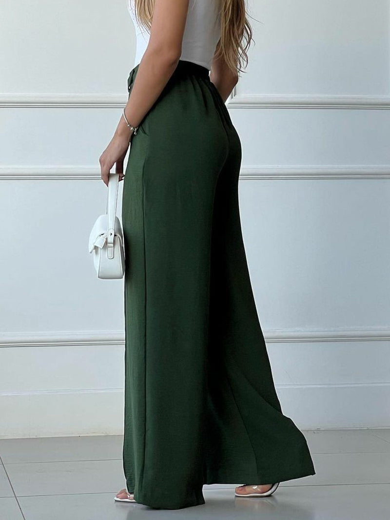 High-Waisted Wide-Leg Pants [NON-RETURNABLE]