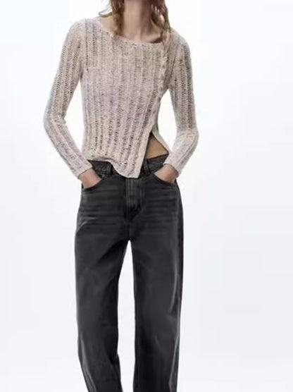 Side Button Knitted Top