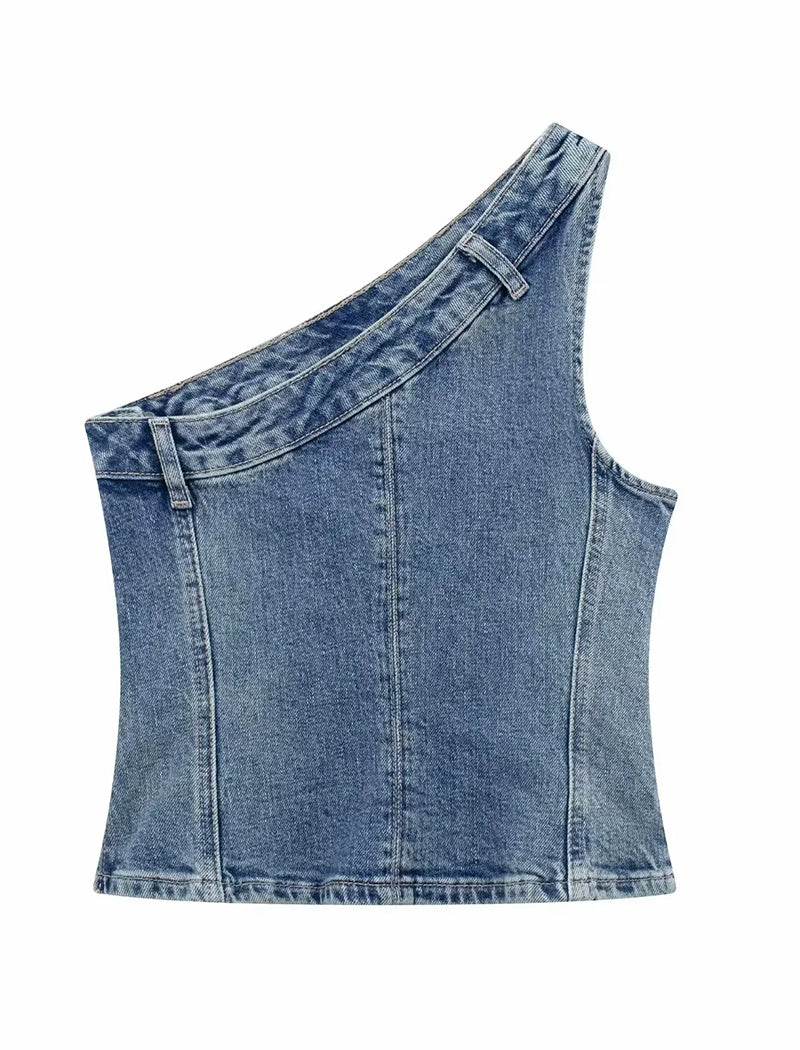 Denim Spaghetti Strap Top