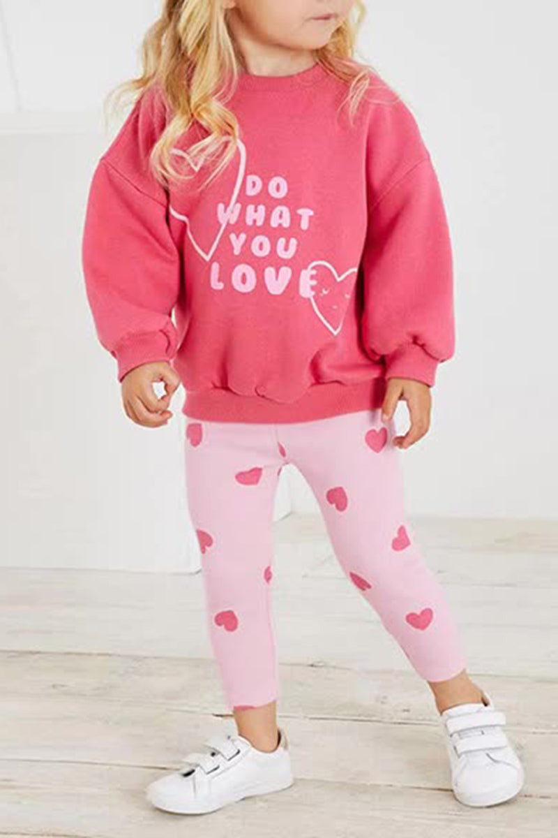 Heart Print Top and Leggings Set (Kids)