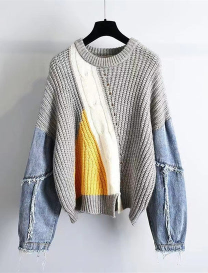 Patchwork Distressed Sweater