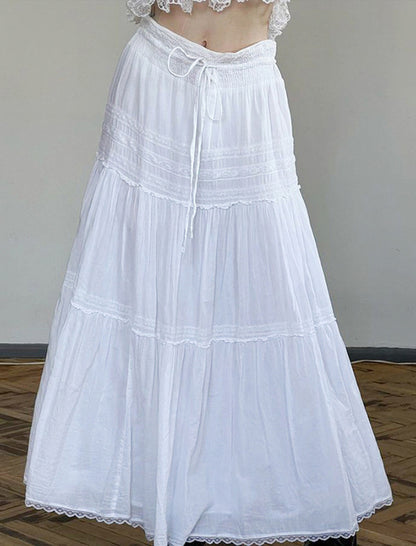 High-Waist Layered Maxi Skirt