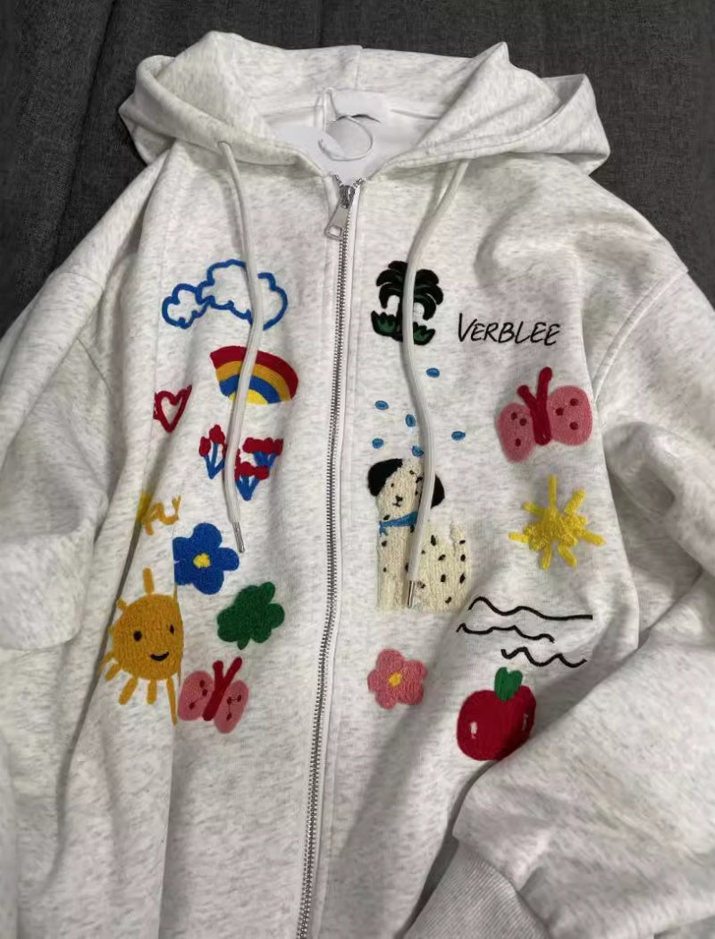 Graphic Zip-Up Hoodie