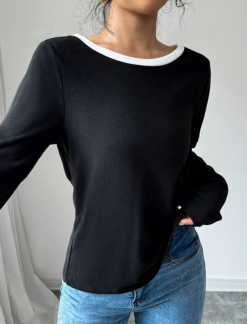 Bow Tie Long Sleeve Top