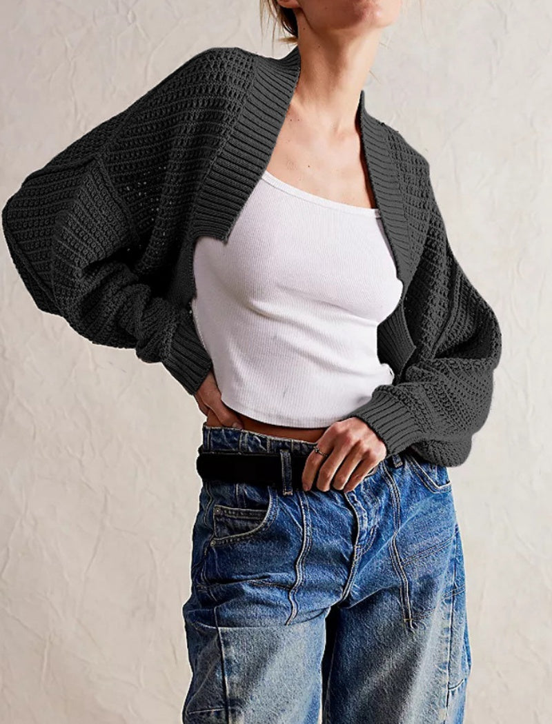 Oversized Knit Cropped Cardigan