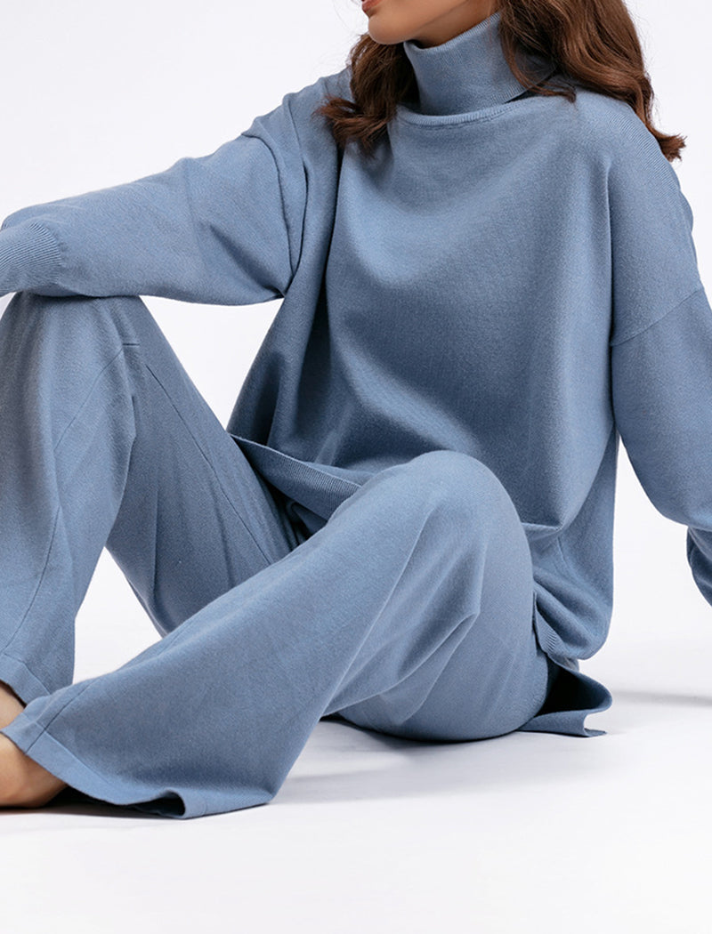 Oversized Turtleneck Sweater and Wide-Leg Pants Set