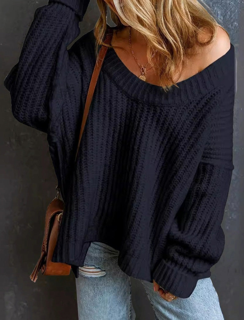 Loose Fit V-Neck Knit Sweater