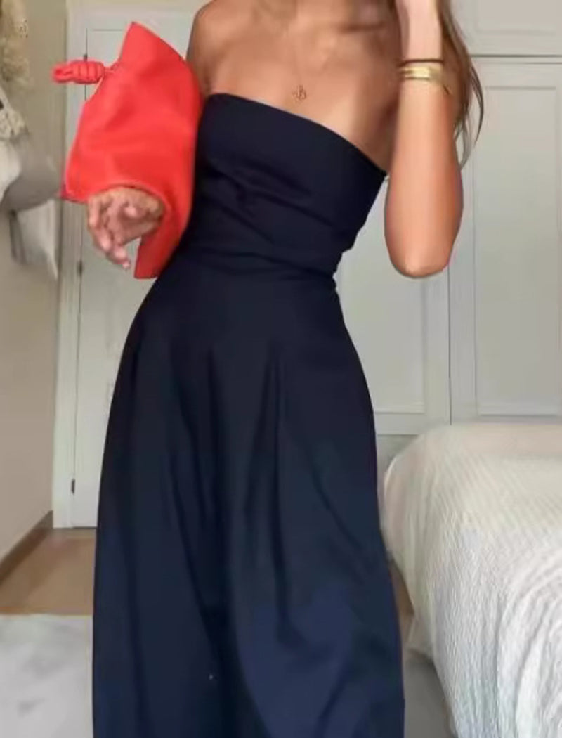 Slim-fit Wrap-style Solid Jumpsuit