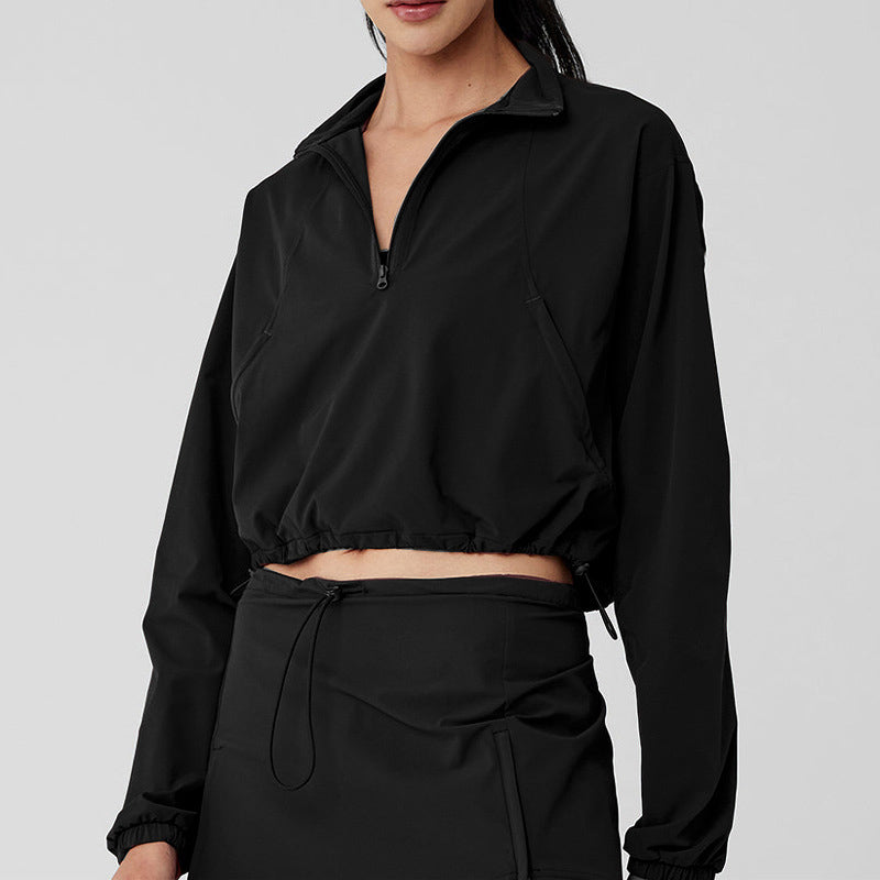 Half-Zip High Neck Top