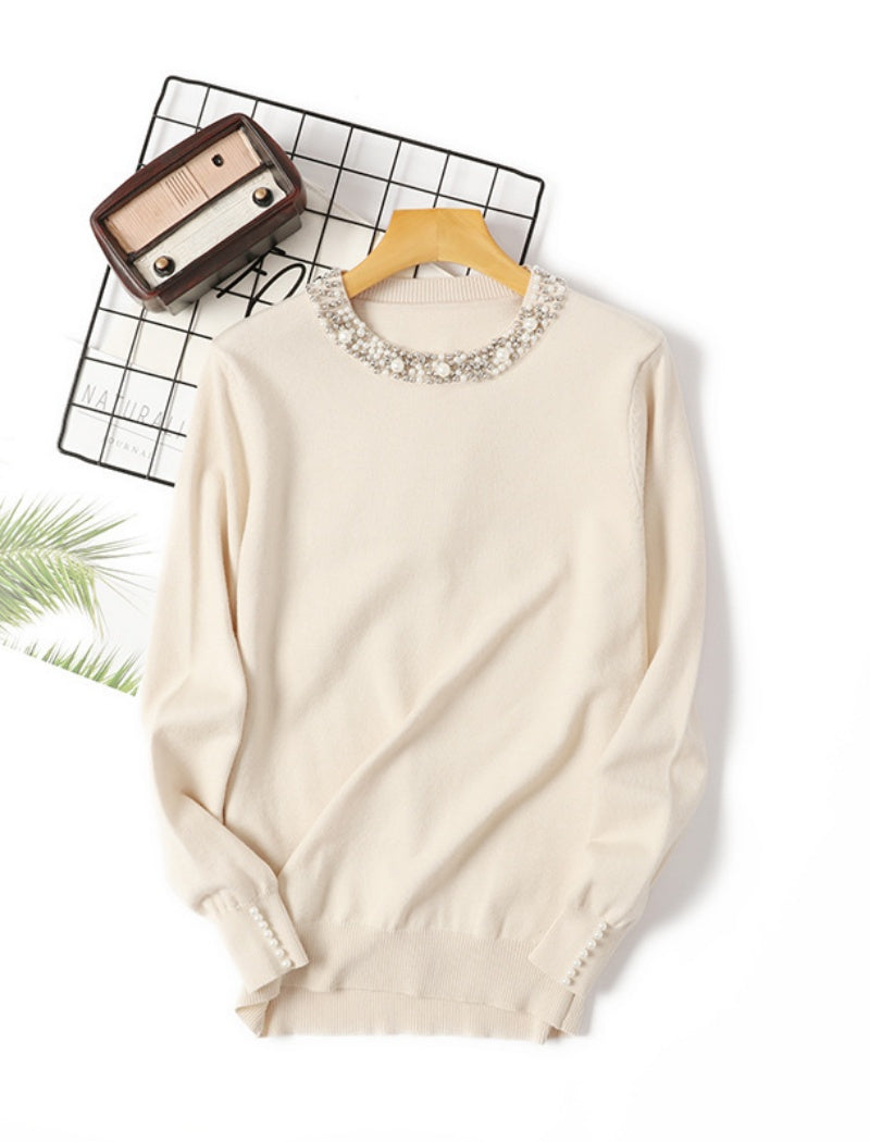 Embellished Crew Neck Top