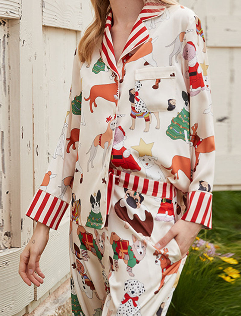 Playful Animal Print Pajama Set