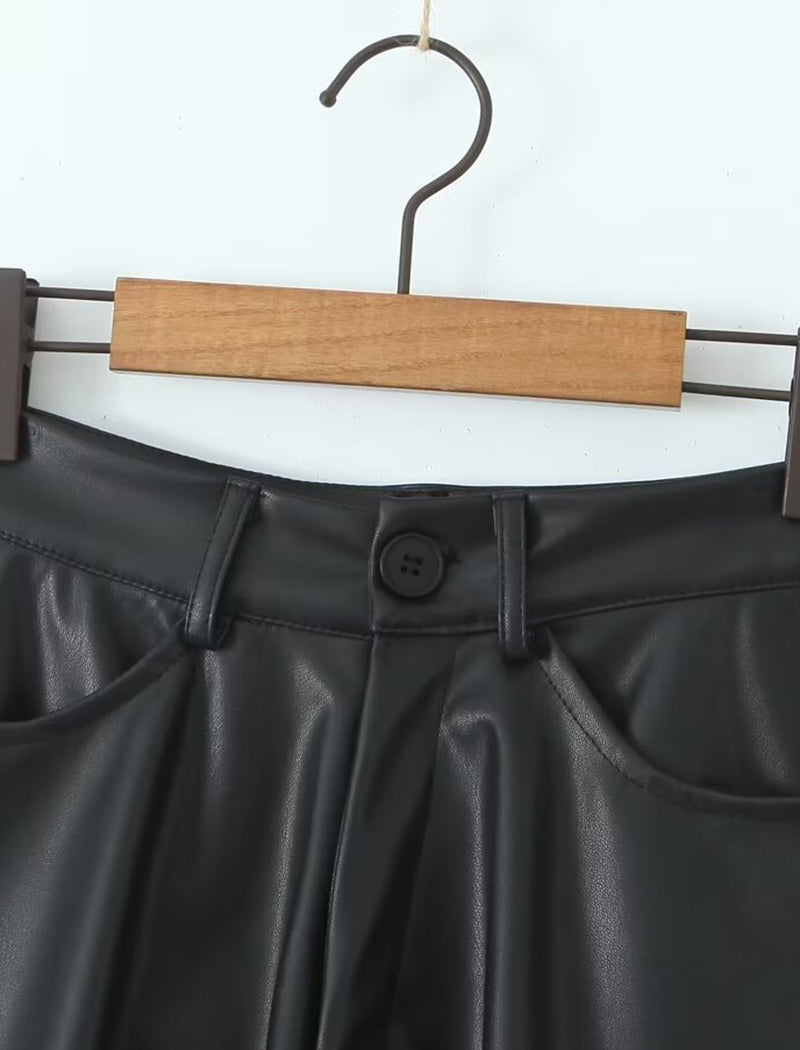 Minimalist Faux Leather Shorts