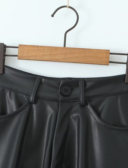 Minimalist Faux Leather Shorts