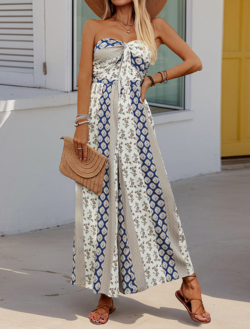 High-Waisted Tie Waist Wide-Leg Jumpsuit