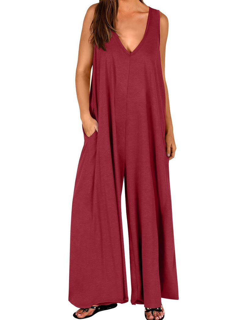 Sleeveless V-Neck Jumpsuit