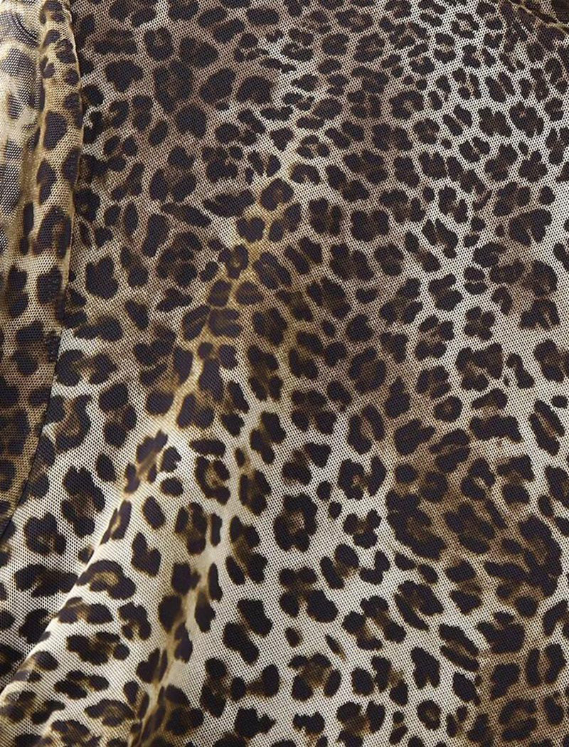 Long-Sleeve Leopard Print Bodycon Dress