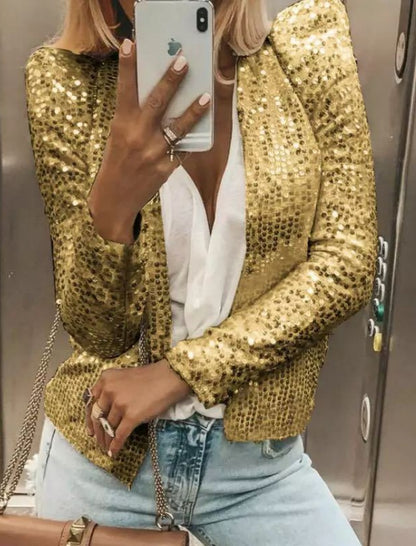 Sequin Embellished Open Jacket