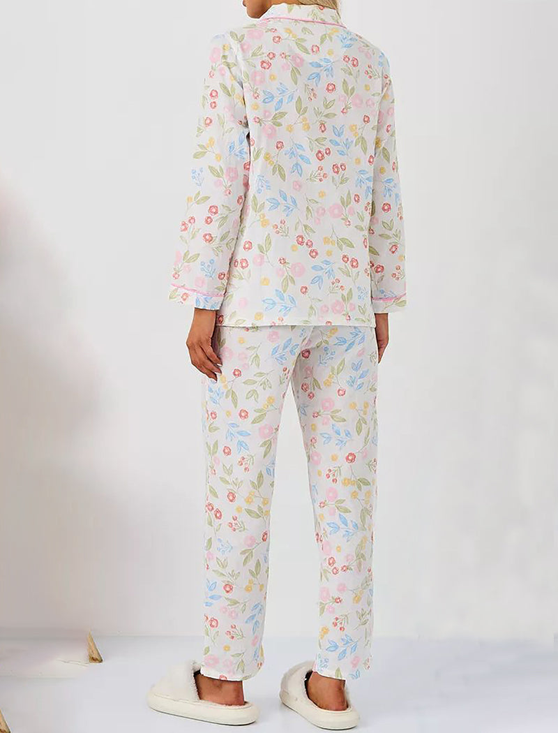 Floral Print Long Pajama Set
