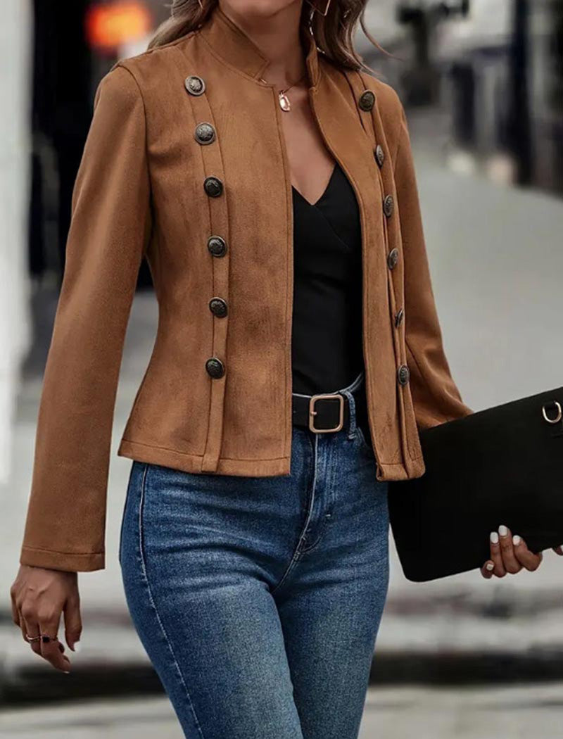 Military-Inspired Buttoned Jacket