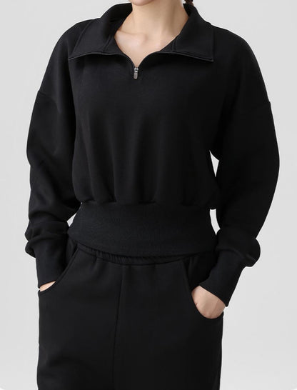 Half-Zip High-Waist Top and Pants Set