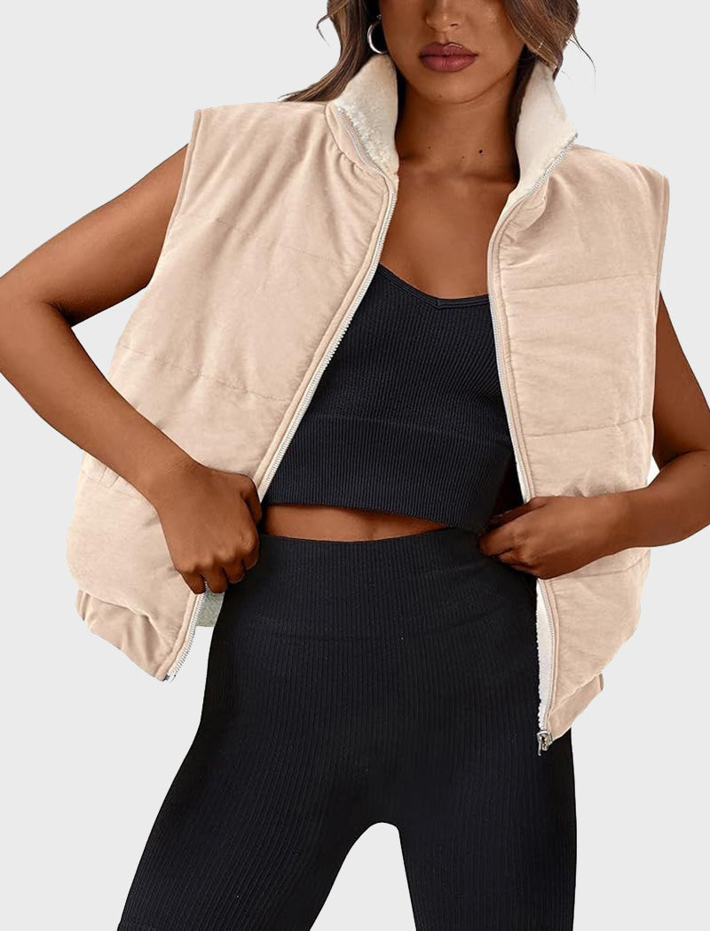 Reversible Zip-Up Quilted Vest