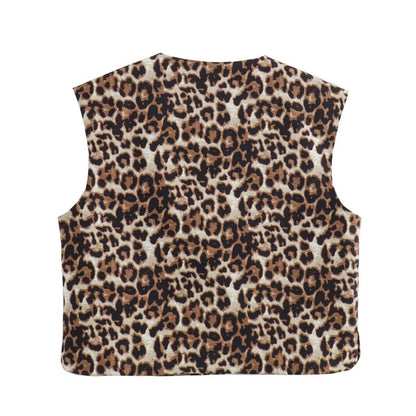 V-neck Printed Cardigan Vest