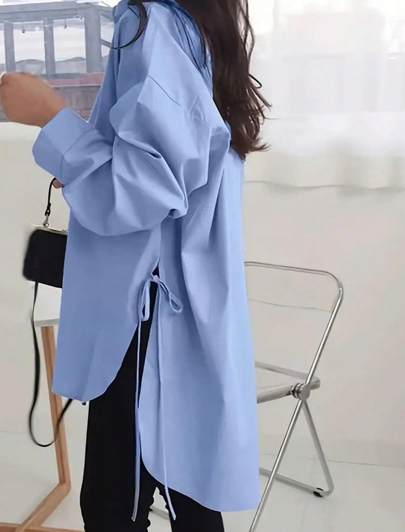 Loose Front Tie Shirt