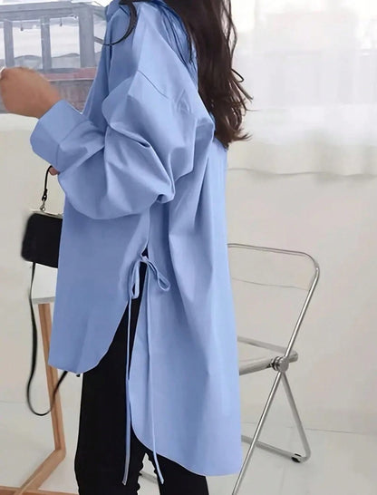 Loose Front Tie Shirt