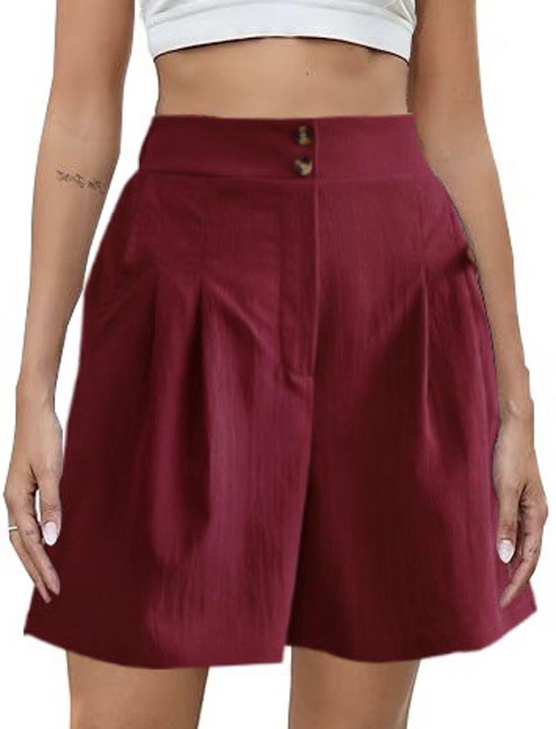 High-Rise Buttoned Shorts